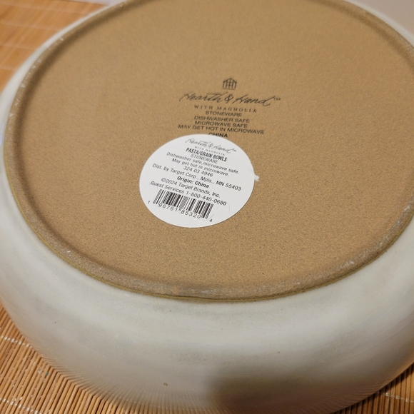 Round Gray-Cream Reactive Glaze Stoneware Pasta Bowl 8.5" Hearth & Hand Magnolia - Picture 2 of 7